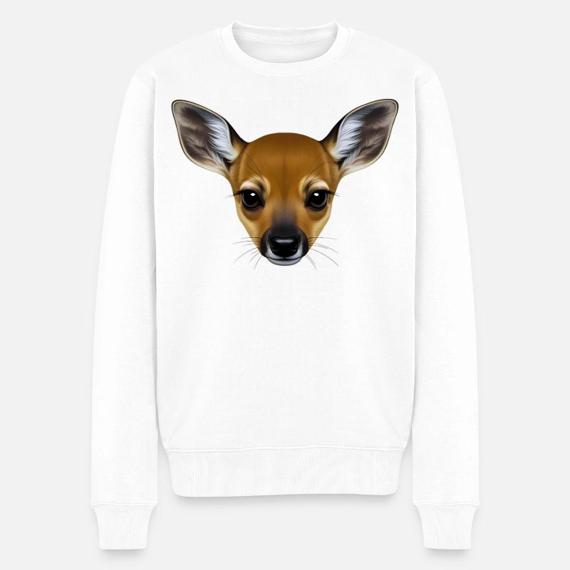 SÜSSE REHKITZ – Tiere - Männer Premium Bio Pullover - Weiß