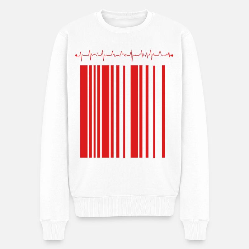 Emergency Streifen Kontrast - Männer Premium Bio Pullover - Weiß