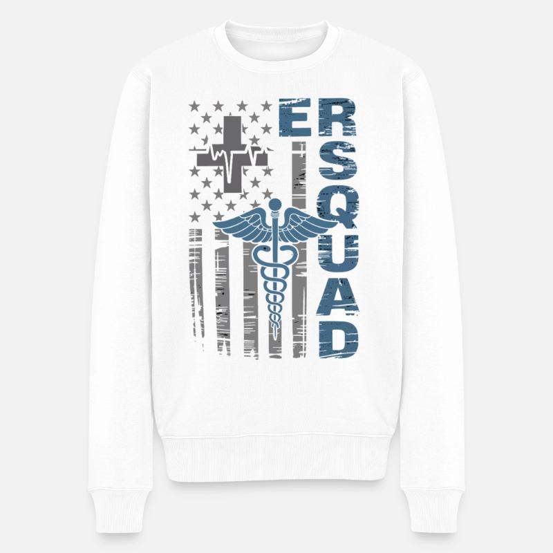 Caduceus Notfall-Wappen - Männer Premium Bio Pullover - Weiß