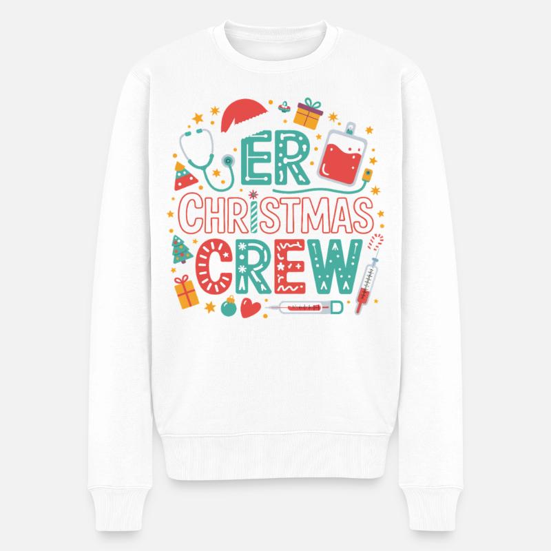 Équipe de Noël des infirmières - Pull Premium bio Homme - blanc