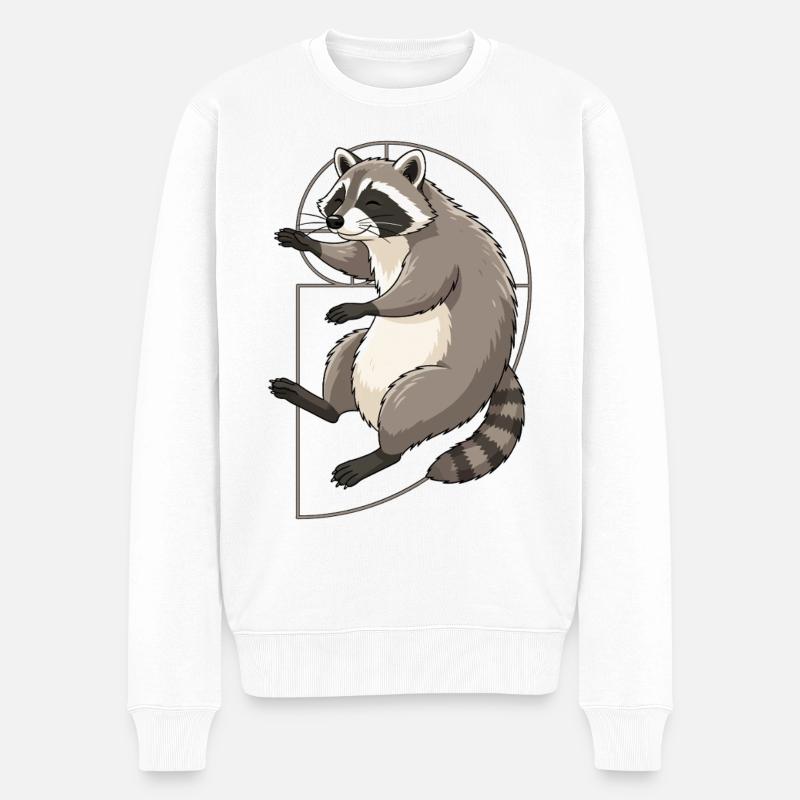 Spirale de raton laveur de Fibonacci - Pull Premium bio Homme - blanc