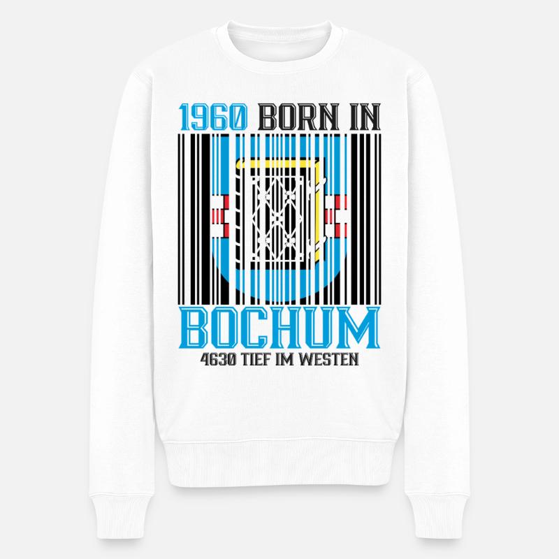 1960 Bochum Schild Emblem - Männer Premium Bio Pullover - Weiß