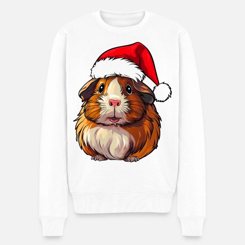 Cochons d'Inde de Noël - Pull Premium bio Homme - blanc