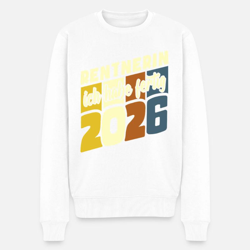 J’ai terminé | Retraité 2026 - Rente - Pull Premium bio Homme - blanc
