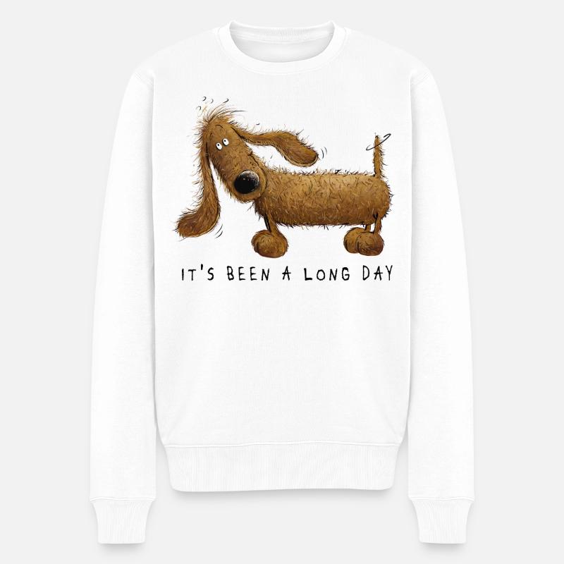 Lustiges Dachshund Dackel Sprüche Geschenk  - Männer Premium Bio Pullover - Weiß
