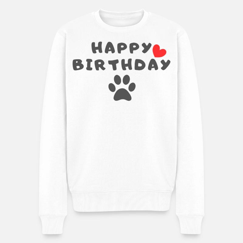 Joyeux anniversaire chien - Pull Premium bio Homme - blanc