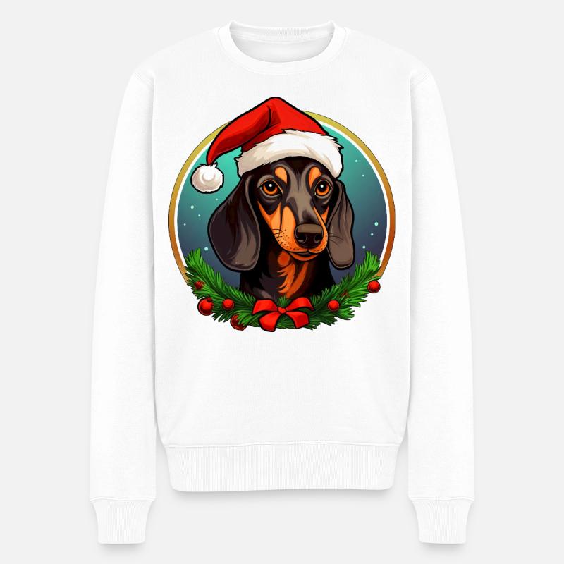 Teckel de Noël - Pull Premium bio Homme - blanc