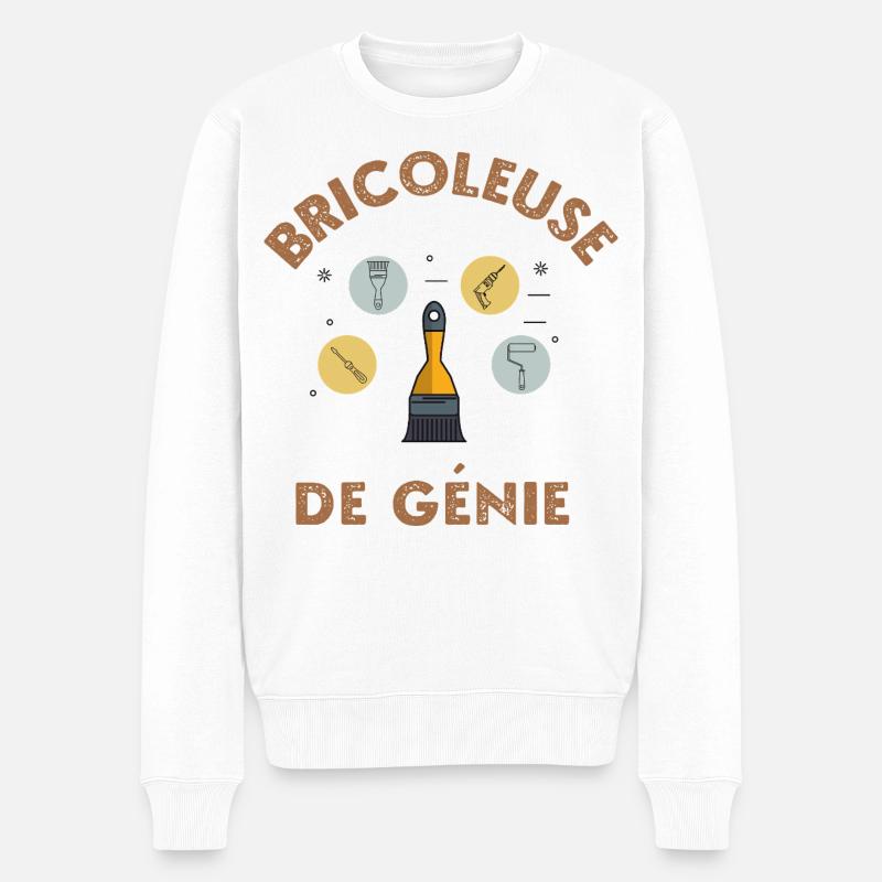 Bricoleuse de génie - Pull Premium bio Homme - blanc