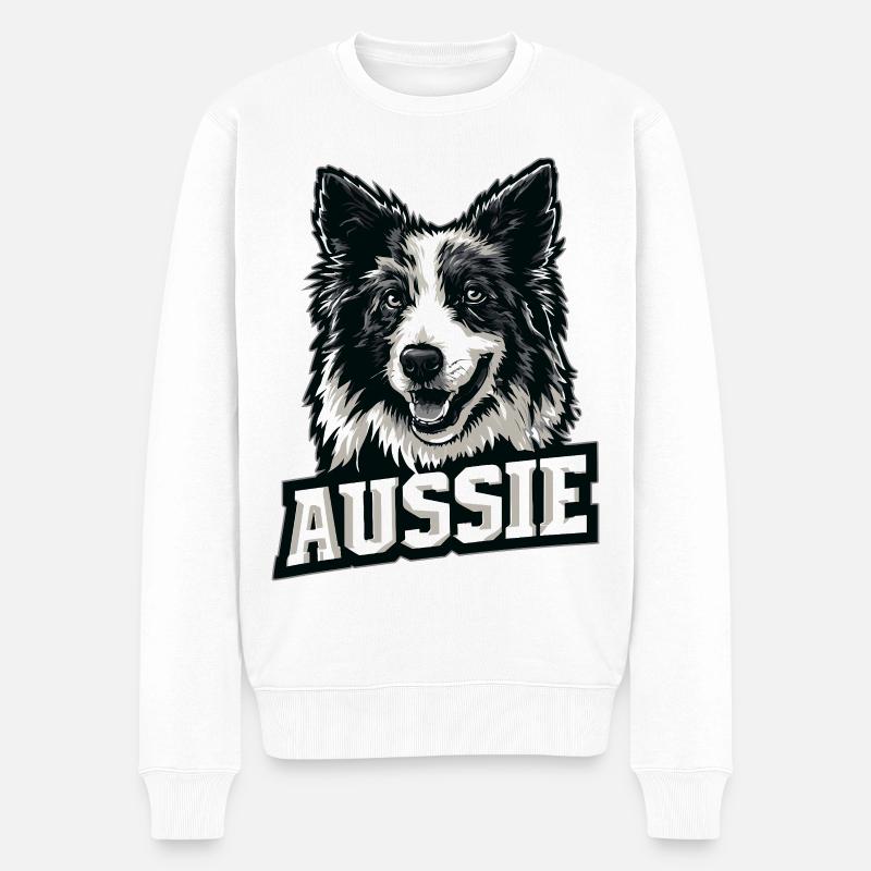 Australian Shepherd – Aussie Pride - Männer Premium Bio Pullover - Weiß