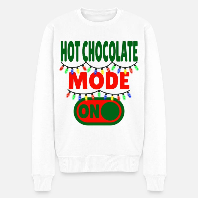 Hot Chocolate Mode ON - Männer Premium Bio Pullover - Weiß