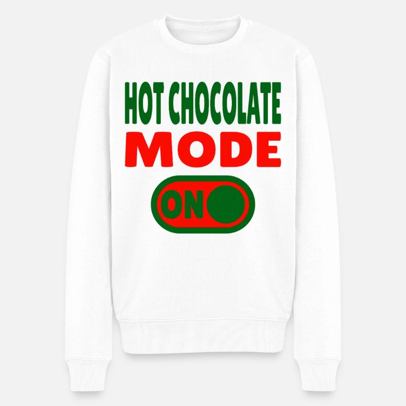 Mode chocolat chaud activé - Pull Premium bio Homme - blanc