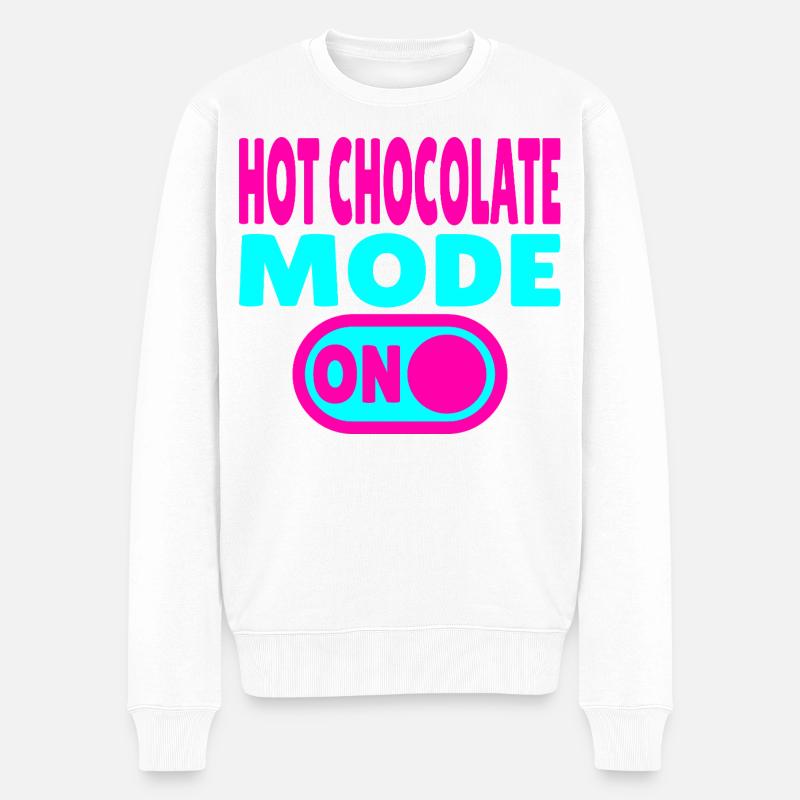 Hot Chocolate Mode ON - Männer Premium Bio Pullover - Weiß