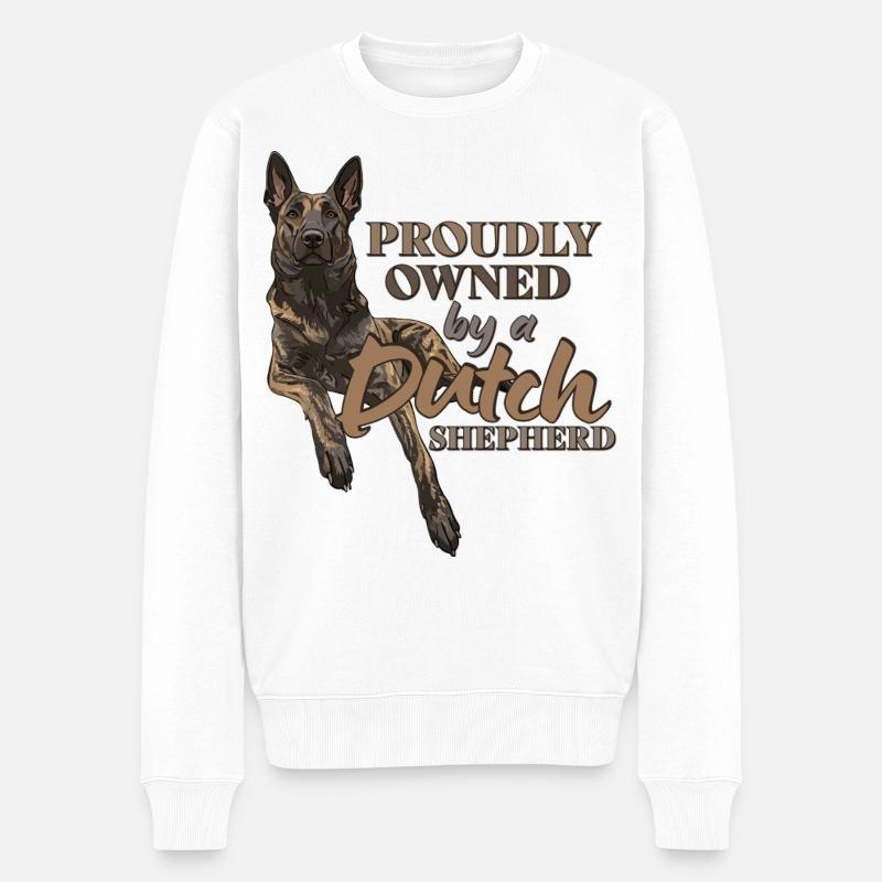 Dutch Shepherd – Dutchie - Männer Premium Bio Pullover - Weiß