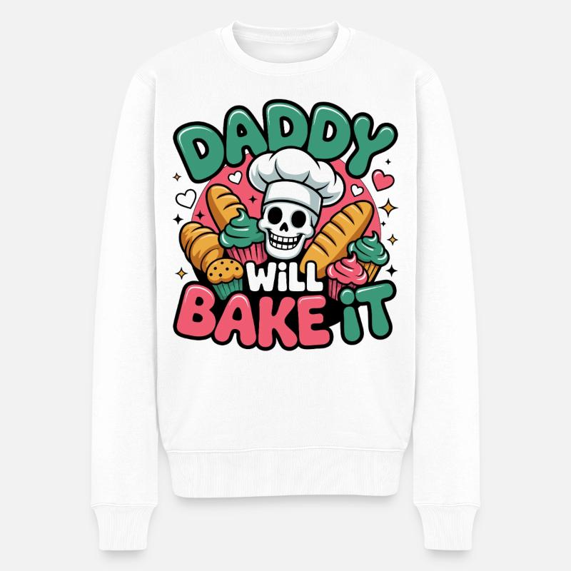Daddy Will Bake It - Männer Premium Bio Pullover - Weiß