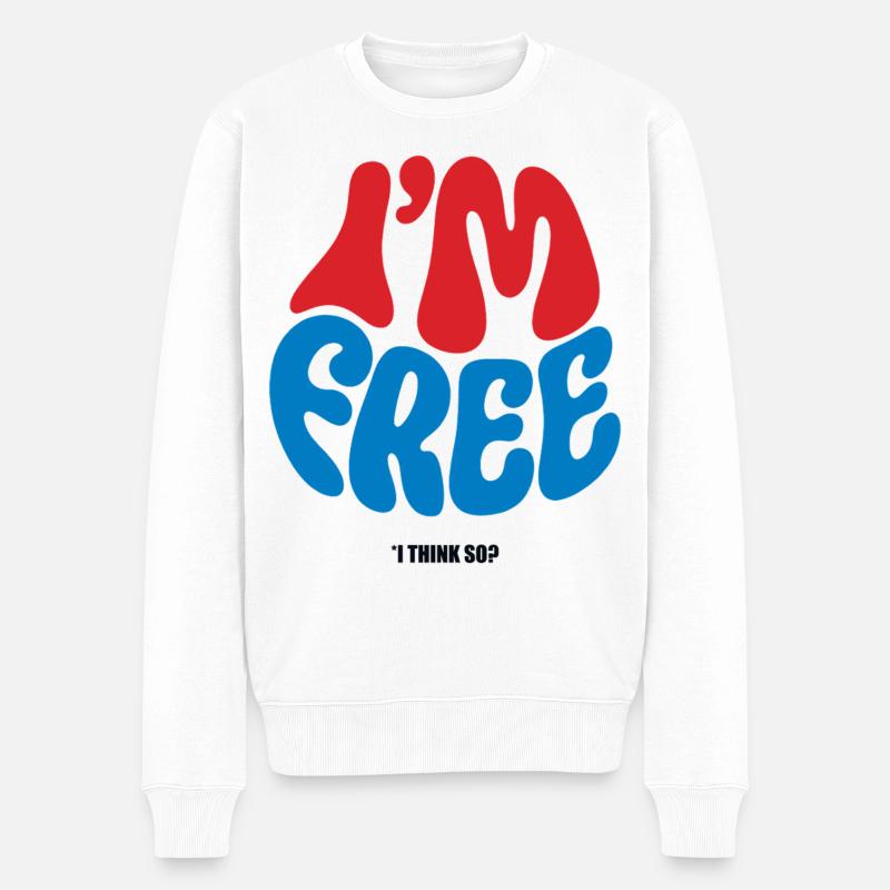 I'M FREE #1 - let's talk - Pull Premium bio Homme - blanc