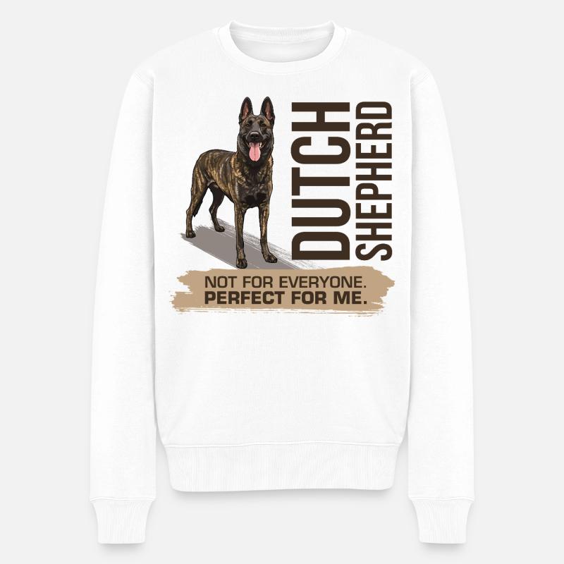 Dutch Shepherd – Dutchie - Männer Premium Bio Pullover - Weiß
