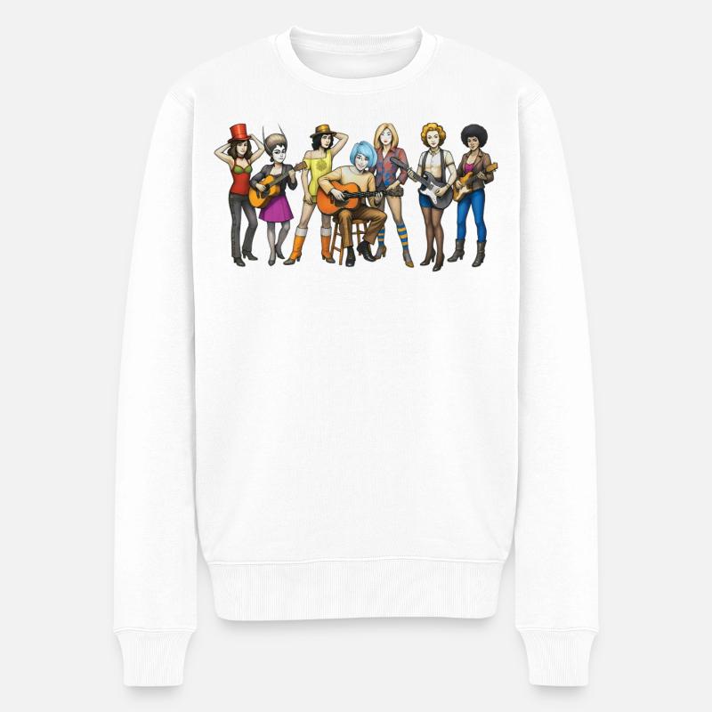 GIRLS POWER – nette Leute - Männer Premium Bio Pullover - Weiß