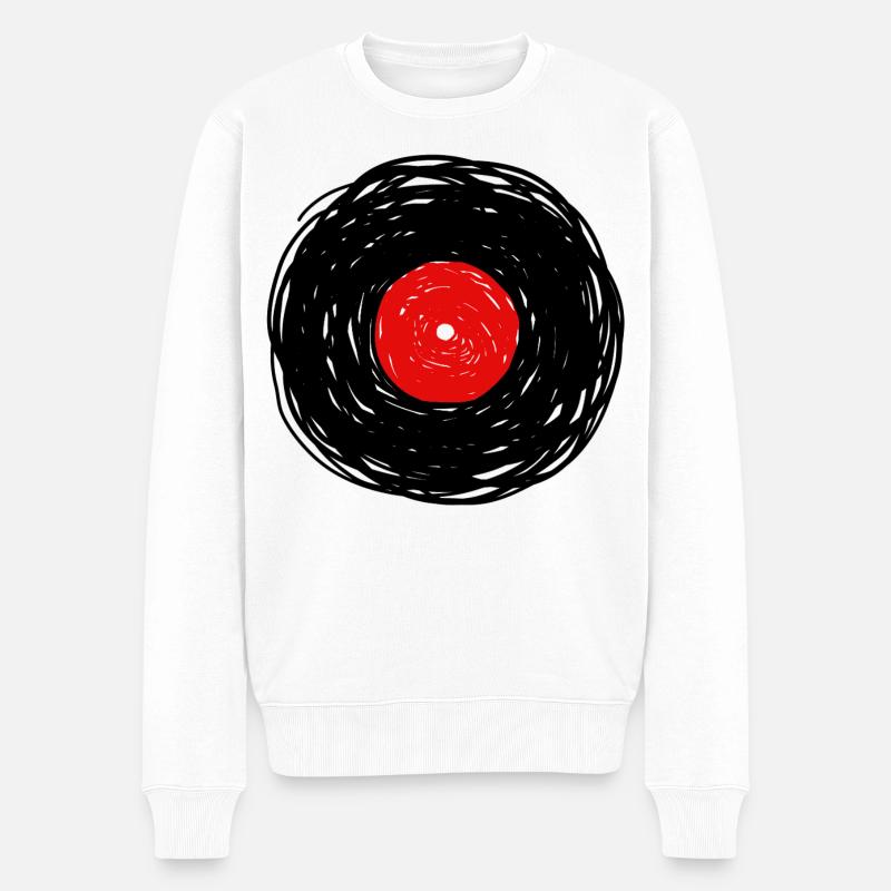 Vinylalbum Doodle Lines Skizze - Männer Premium Bio Pullover - Weiß