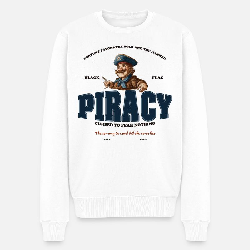 Piracy Funny - Männer Premium Bio Pullover - Weiß