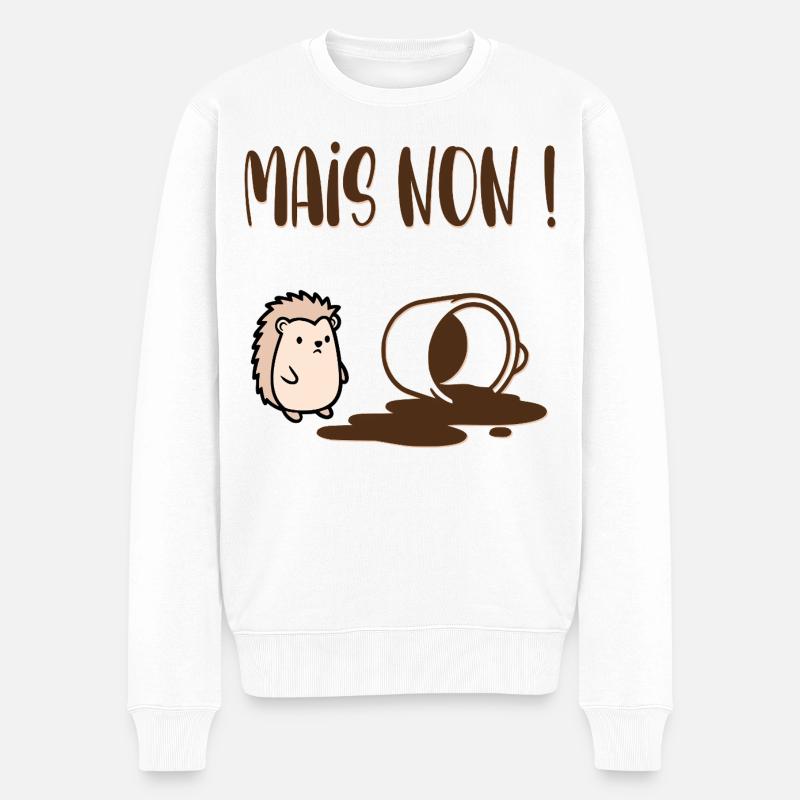 Aber kein Kaffee - Männer Premium Bio Pullover - Weiß