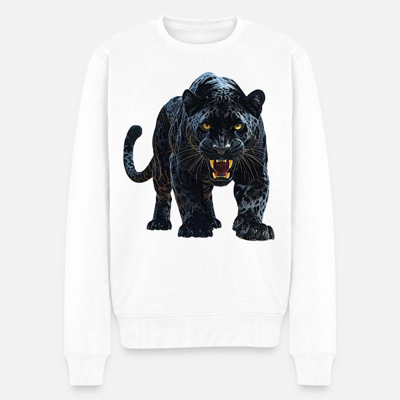 Panther - Männer Premium Bio Pullover - Weiß