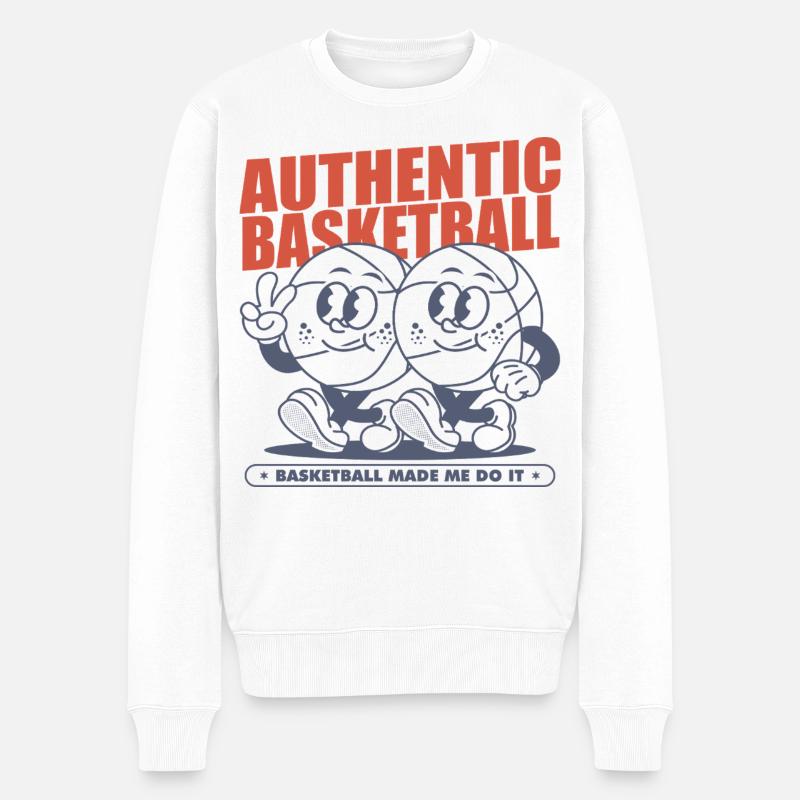 Basketball - Männer Premium Bio Pullover - Weiß