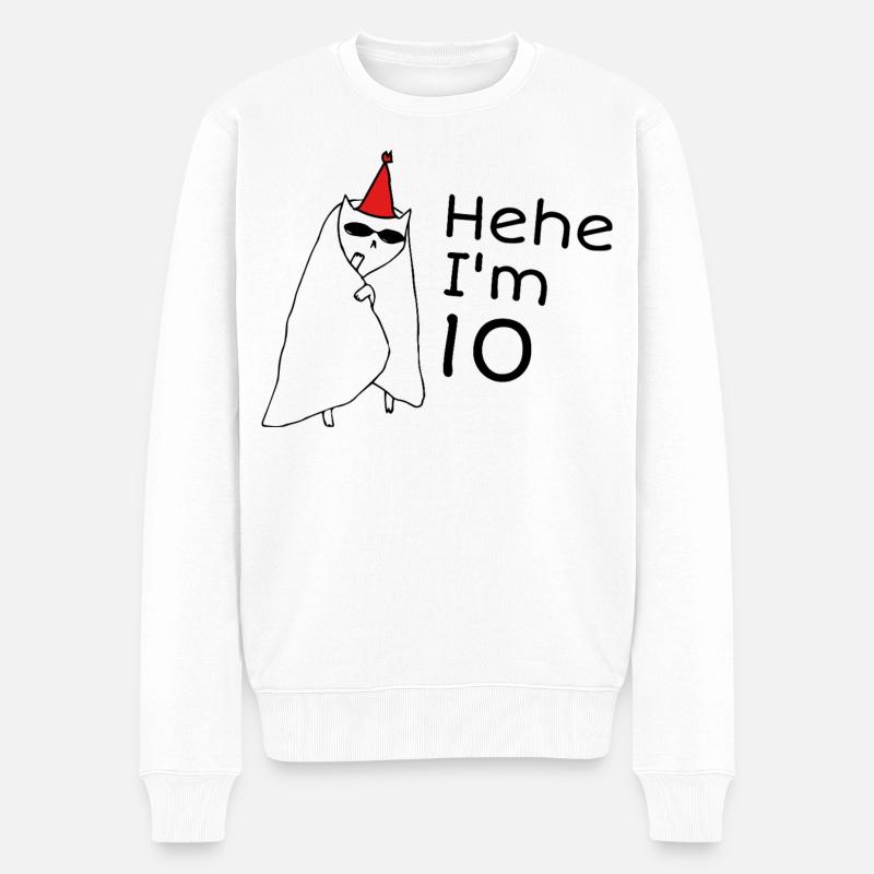 10. Jubiläum – 10. Jubiläumsgeschenk - Männer Premium Bio Pullover - Weiß