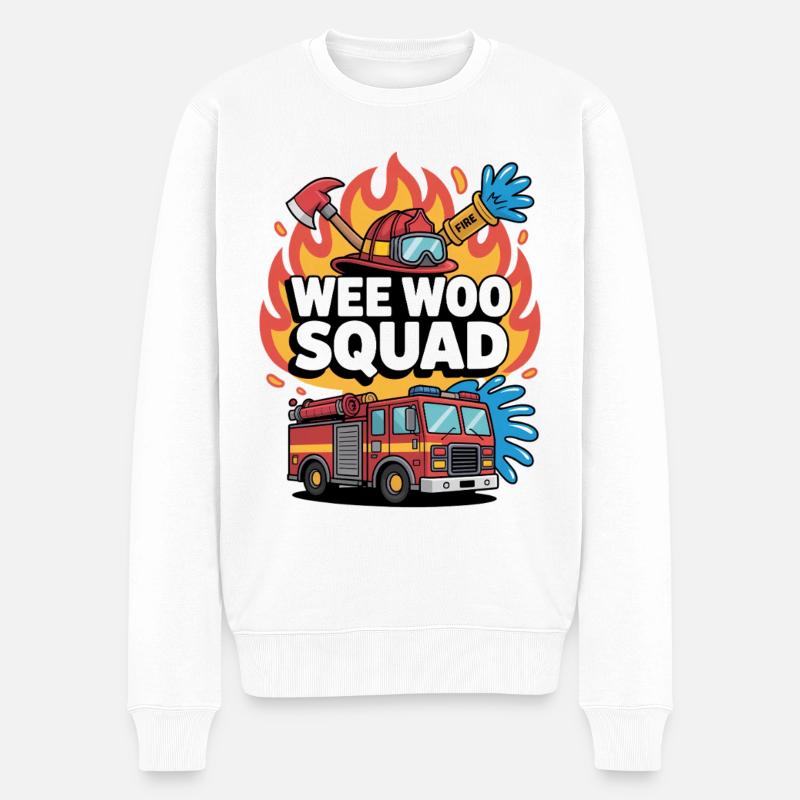 Wee Woo Squad Feuerwehrauto Feuerwehrmann - Männer Premium Bio Pullover - Weiß