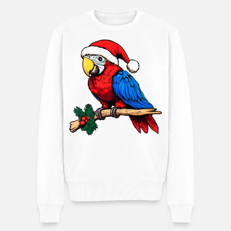 Perroquets Noël - Pull Premium bio Homme - blanc