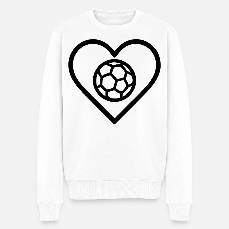 Herz-Handball – Leidenschaftssport - Männer Premium Bio Pullover - Weiß