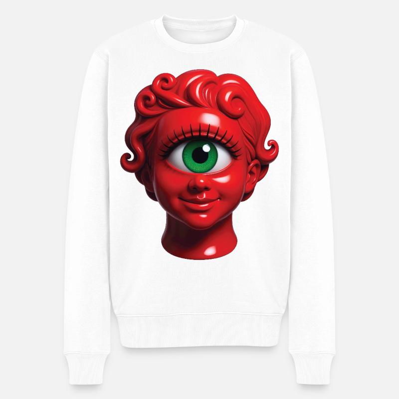 CYCLOP GIRL - nice people - Pull Premium bio Homme - blanc