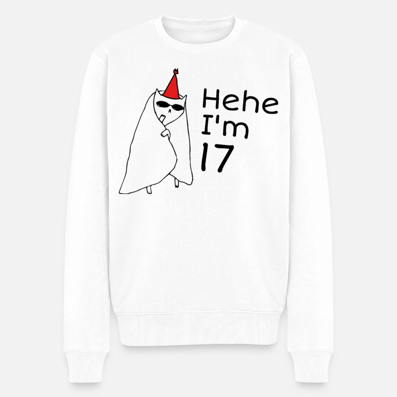 17 ans anniversaire - Cadeau 17e anniversaire - Pull Premium bio Homme - blanc