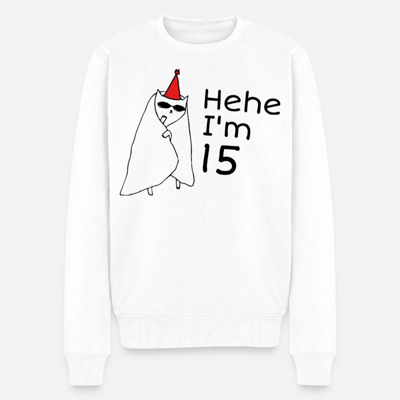 15. Jubiläum – 15. Jubiläumsgeschenk - Männer Premium Bio Pullover - Weiß