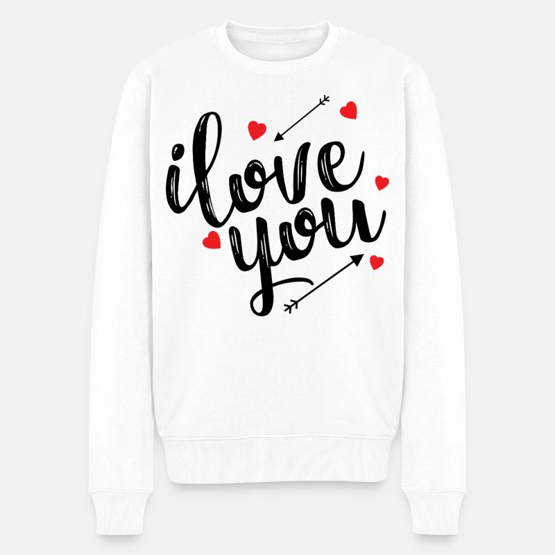 Je T'aime Déclaration Amour Romantique Passion - Pull Premium bio Homme - blanc