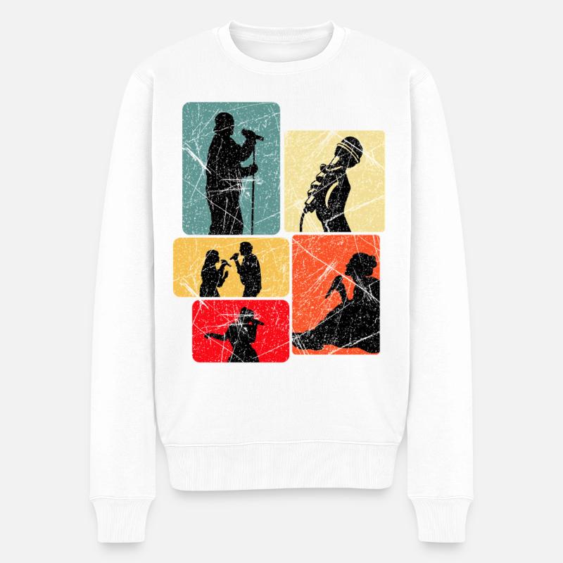 Silhouettes de chanteuses pop art - Pull Premium bio Homme - blanc