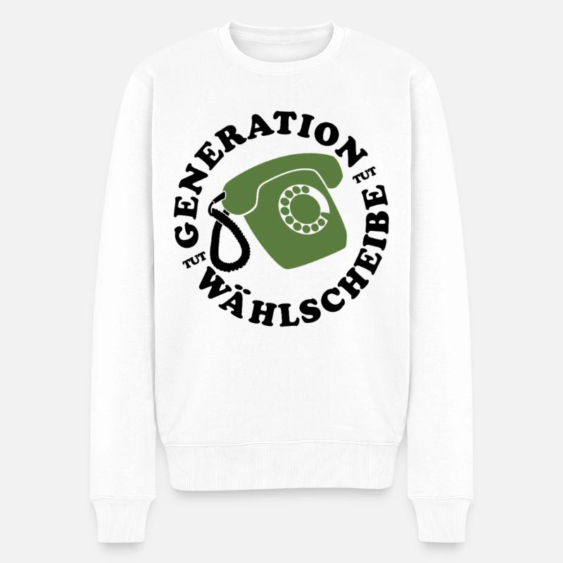 Generation Wählscheibe Festnetz Telefon - Männer Premium Bio Pullover - Weiß