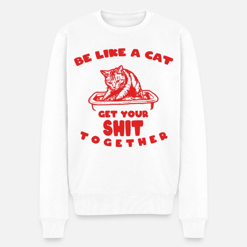 Devise du chat : Reprends-toi - Pull Premium bio Homme - blanc