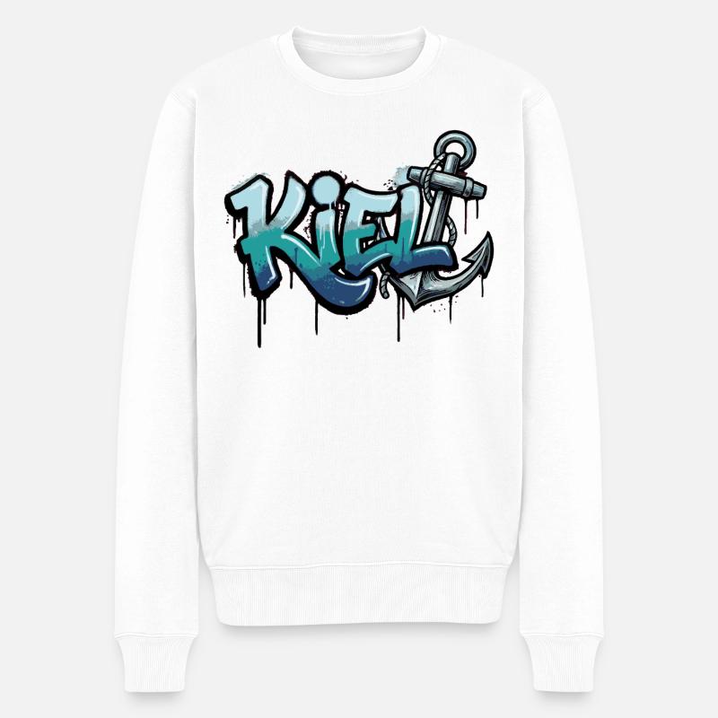 Ancre Graffiti Kiel Schleswig-Holstein - Pull Premium bio Homme - blanc