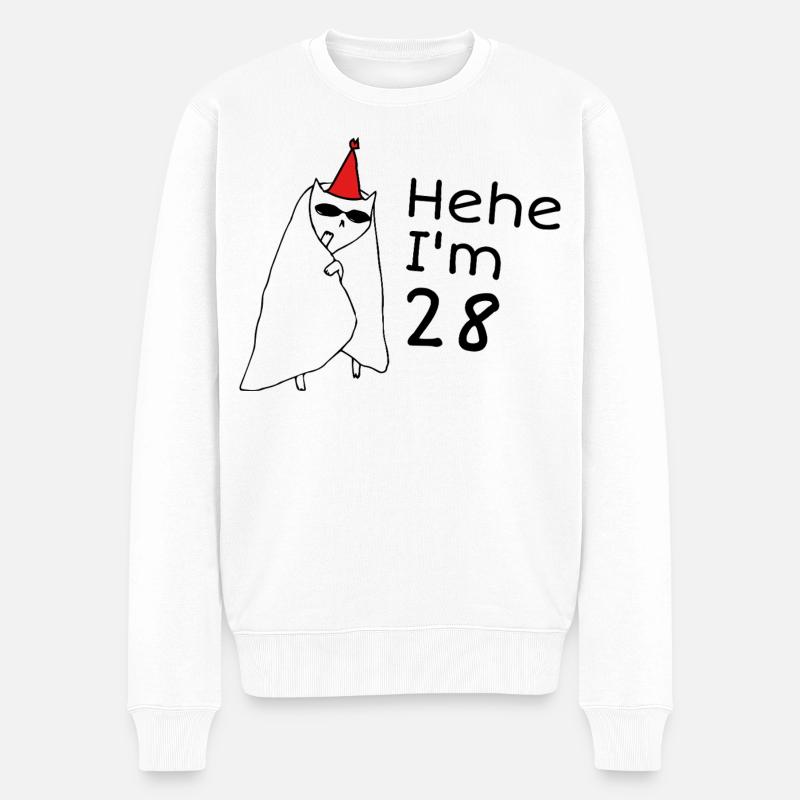 28-jähriges Jubiläum – 28-jähriges Jubiläumsgeschenk - Männer Premium Bio Pullover - Weiß