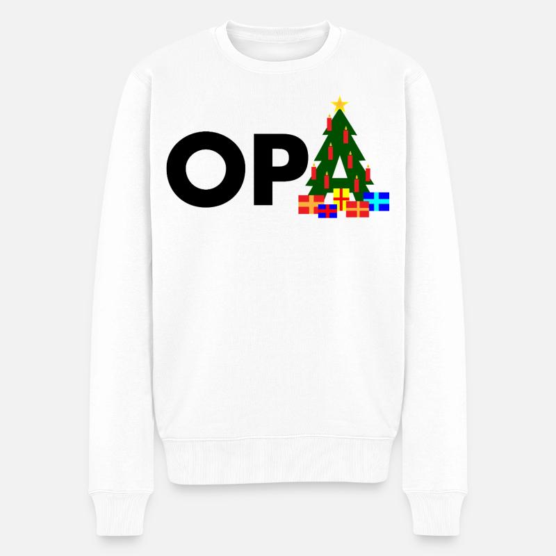 Opa Weihnachtsbaum - Männer Premium Bio Pullover - Weiß