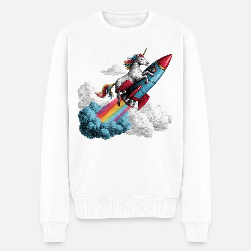 Fusée Licorne - Pull Premium bio Homme - blanc