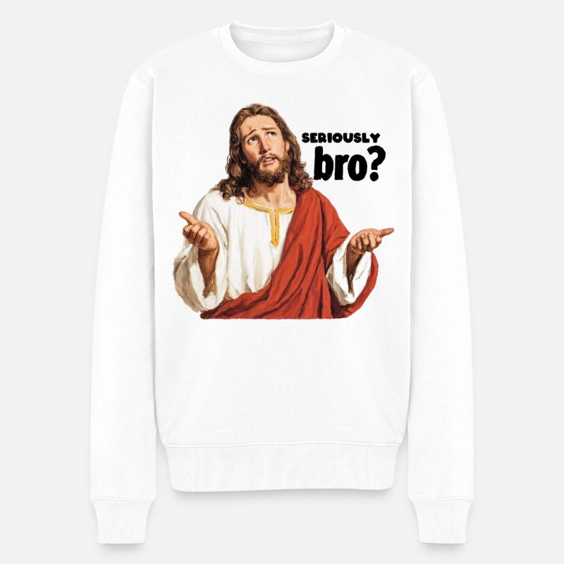 Ernsthaft bro - Männer Premium Bio Pullover - Weiß