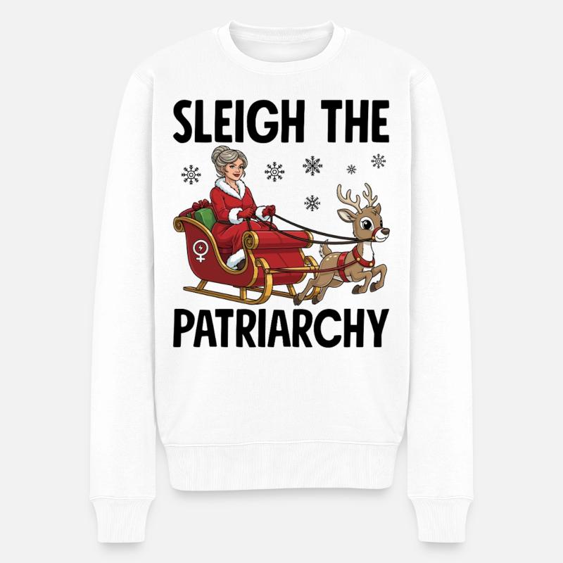 Sleigh The Patriarchy - Männer Premium Bio Pullover - Weiß