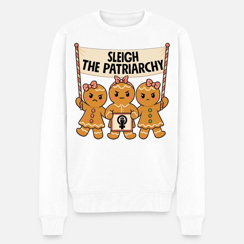 Sleigh The Patriarchy - Männer Premium Bio Pullover - Weiß