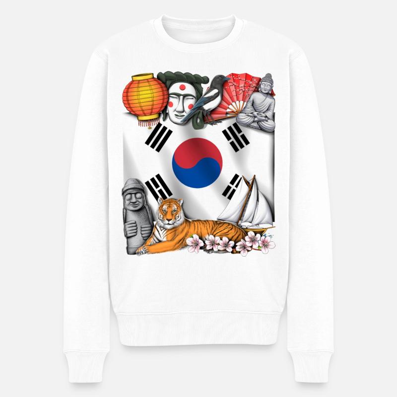 Corée du Sud - Pull Premium bio Homme - blanc