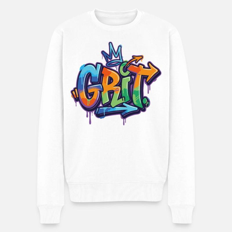 Motivation du graffiti de grain - Pull Premium bio Homme - blanc