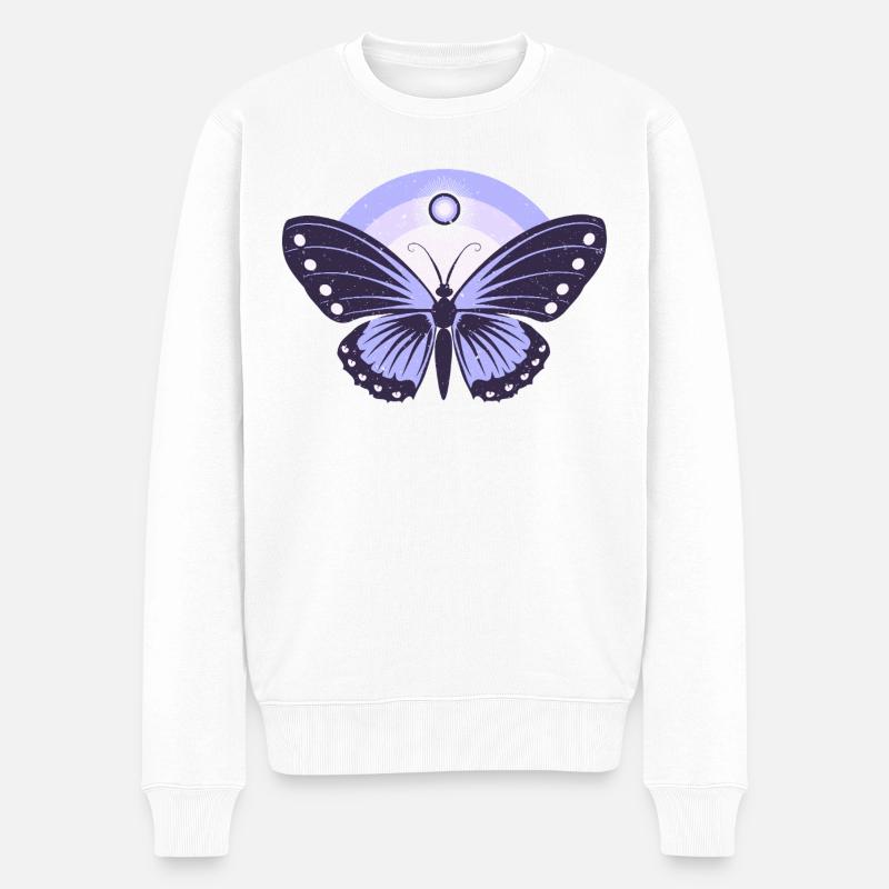 Papillon Lilas mignon - Pull Premium bio Homme - blanc