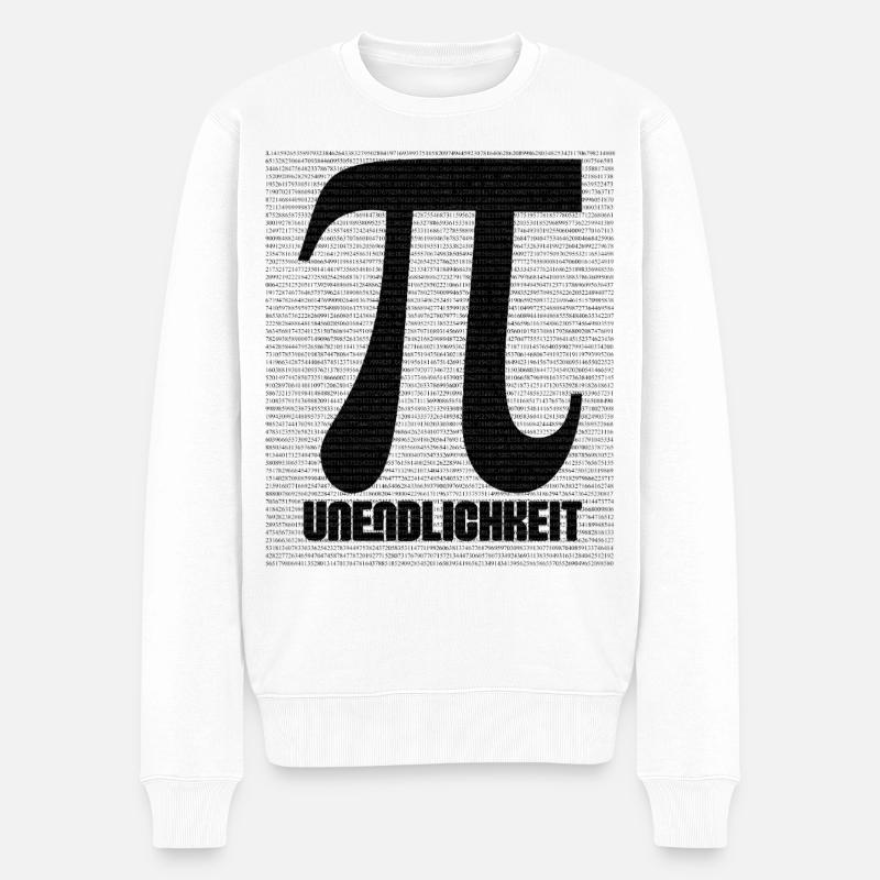 Pi Zeichen aus Zahlenmuster - Männer Premium Bio Pullover - Weiß