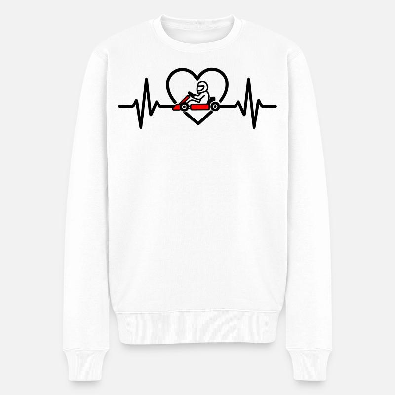 Herz Kart – Leidenschaft Racing - Männer Premium Bio Pullover - Weiß