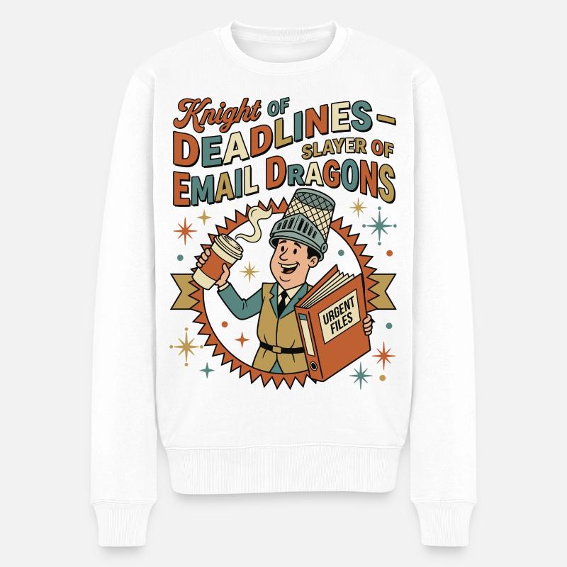 Knight of Deadlines - Männer Premium Bio Pullover - Weiß